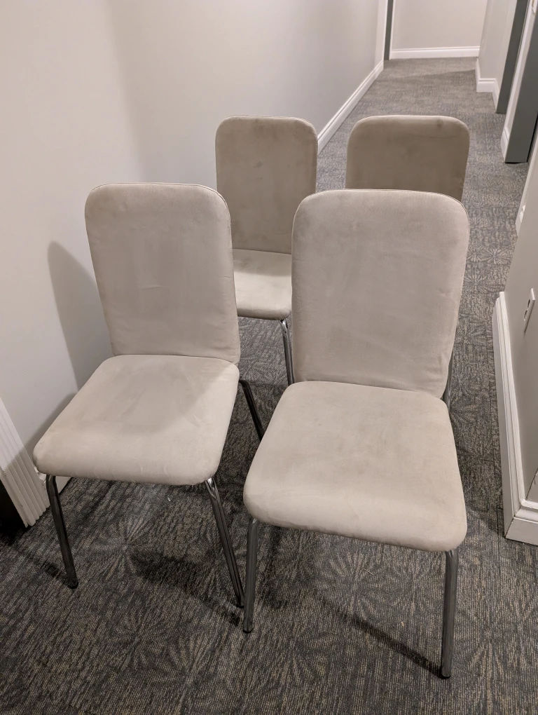 Set of 4 Beige Dining Chairs