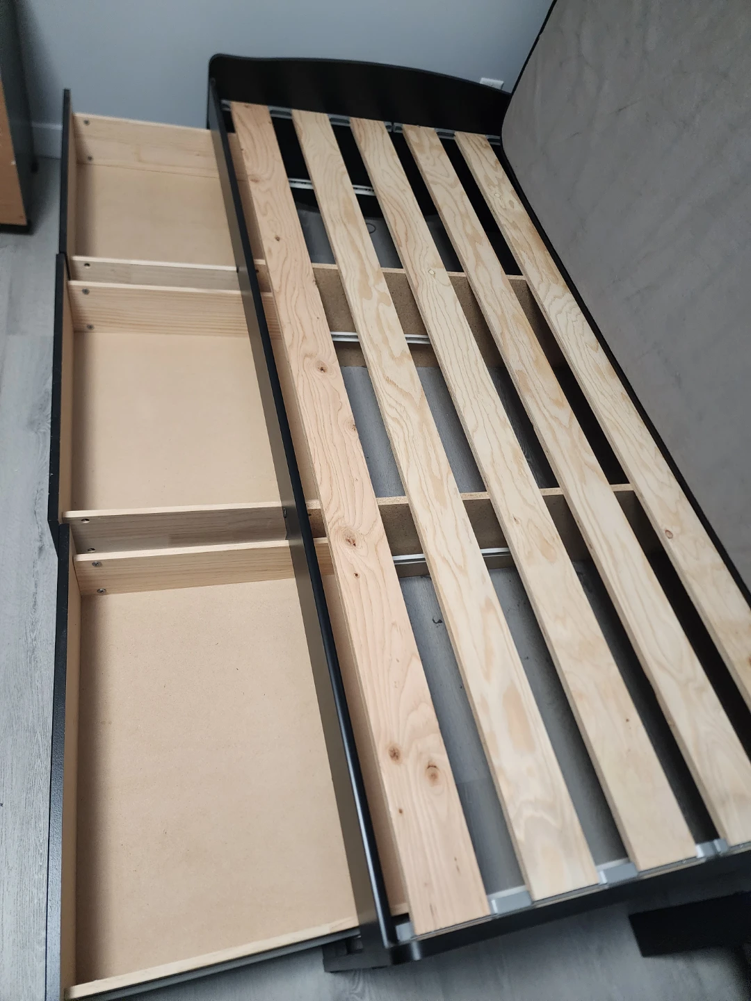 Black Bed Frame with Storage Drawers - photo 3