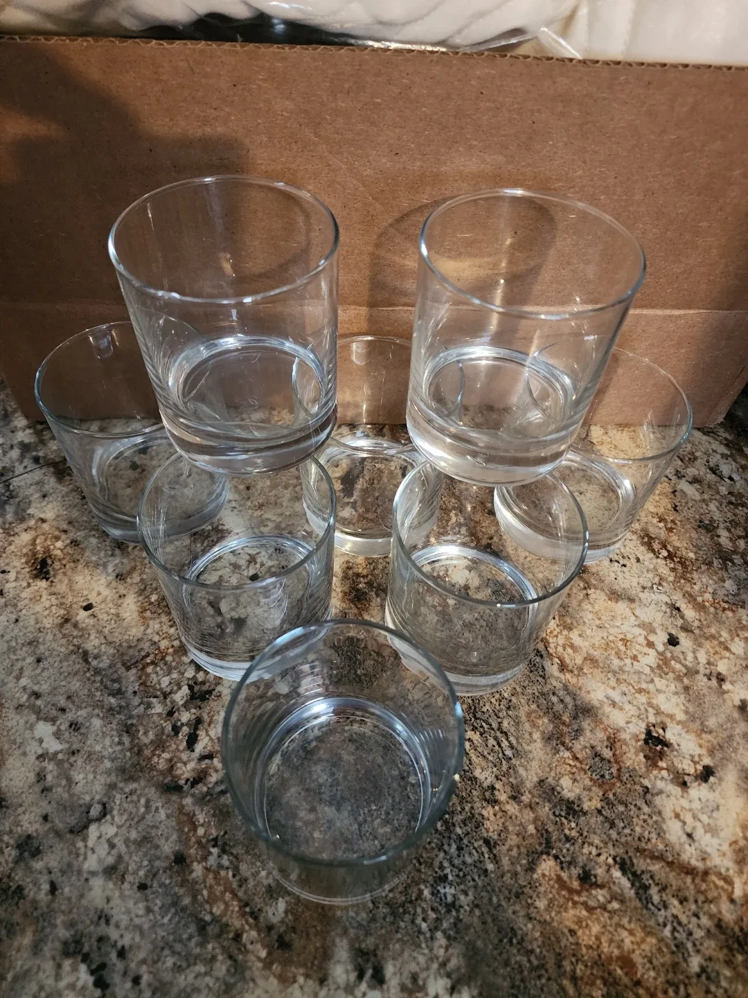 Set of 8 Clear Drinking Glasses