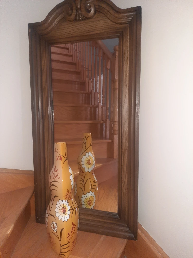 Vintage Wood Framed Mirror - photo 2