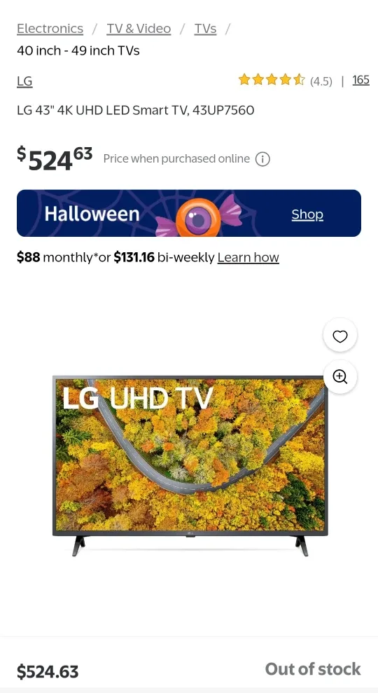 NO OFFERS! TRY BEST BUY LG 43" 4K UHD LED Smart TV, 43UP7560