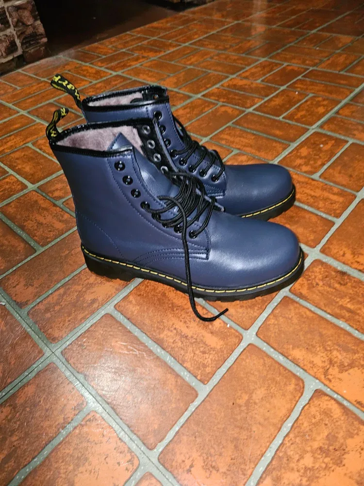 Dr. Martens Blue Leather Boots