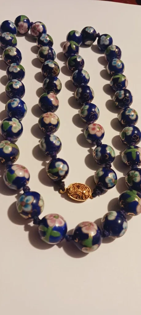 Gorgeous Vintage Handcrafted Asian Cloisonne Necklace image indicator(3)
