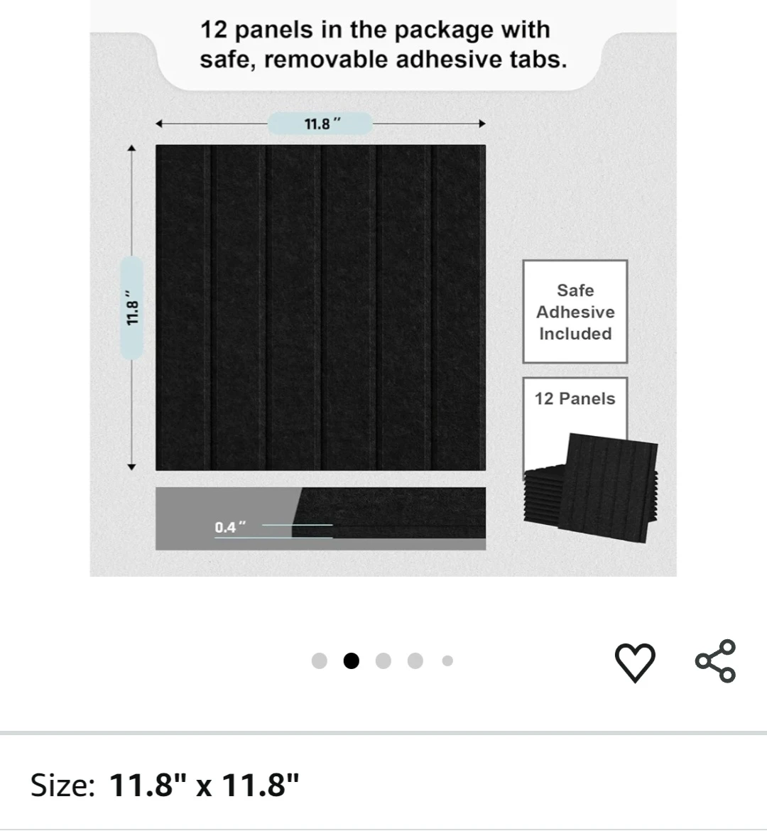 Acoustic Bulletin Board Panels - 12 pcs