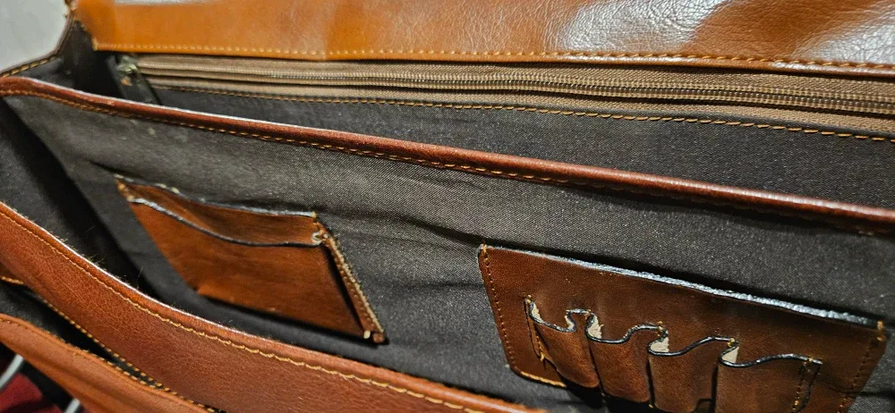 Stylish and functional Leather Briefcase image indicator(5)