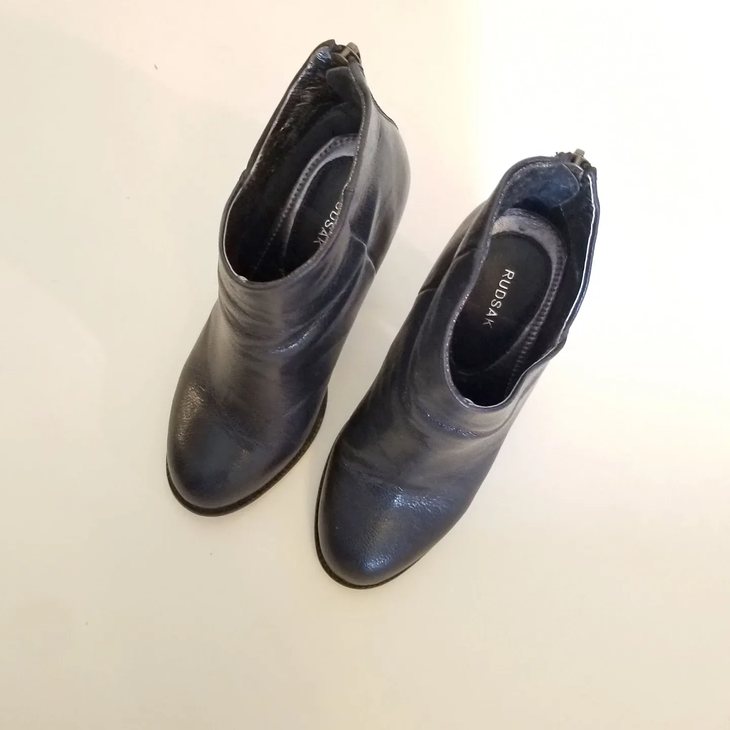 Rudsak Navy Leather Heeled Ankle Boots image indicator(3)