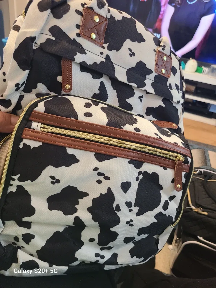 Cow Print Diaper Bag Backpack image indicator(3)