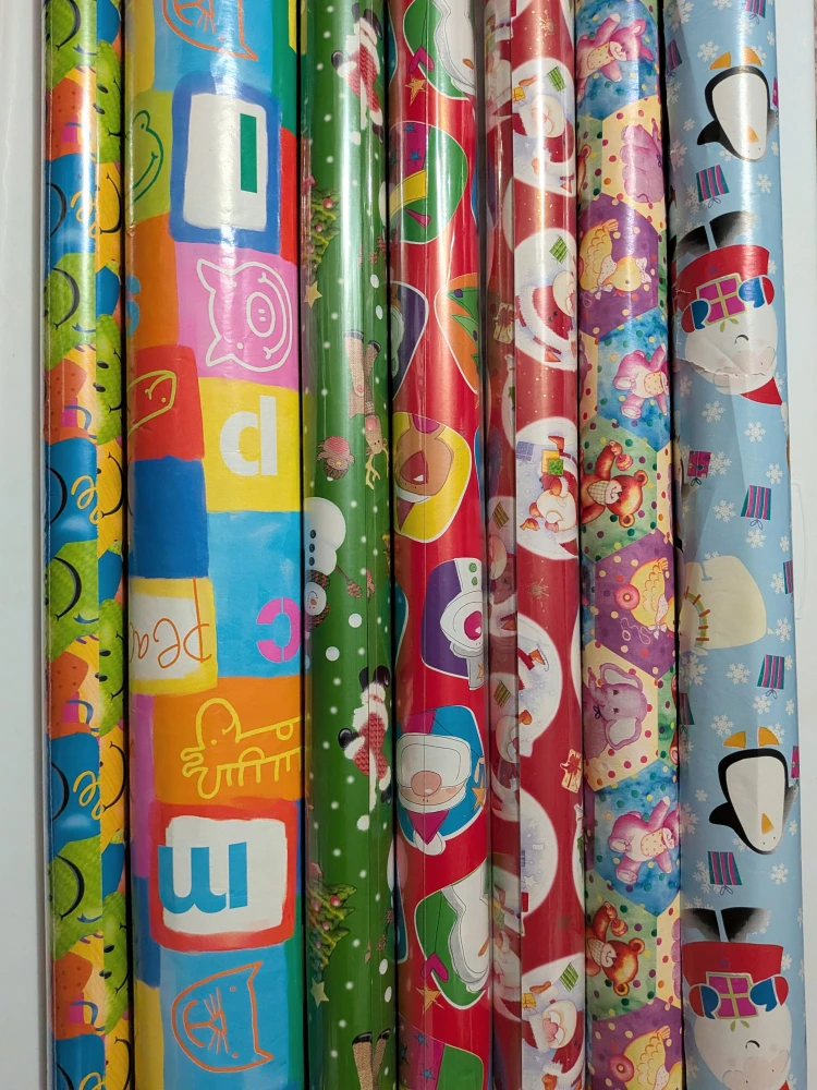 Assorted Xmas/BDay Wrapping Paper Rolls, Kids ALL for $5
