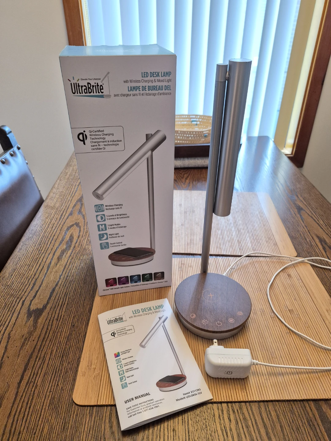UltraBrite LED Desk Lamp with Wireless Charging and Mood Light - photo 2