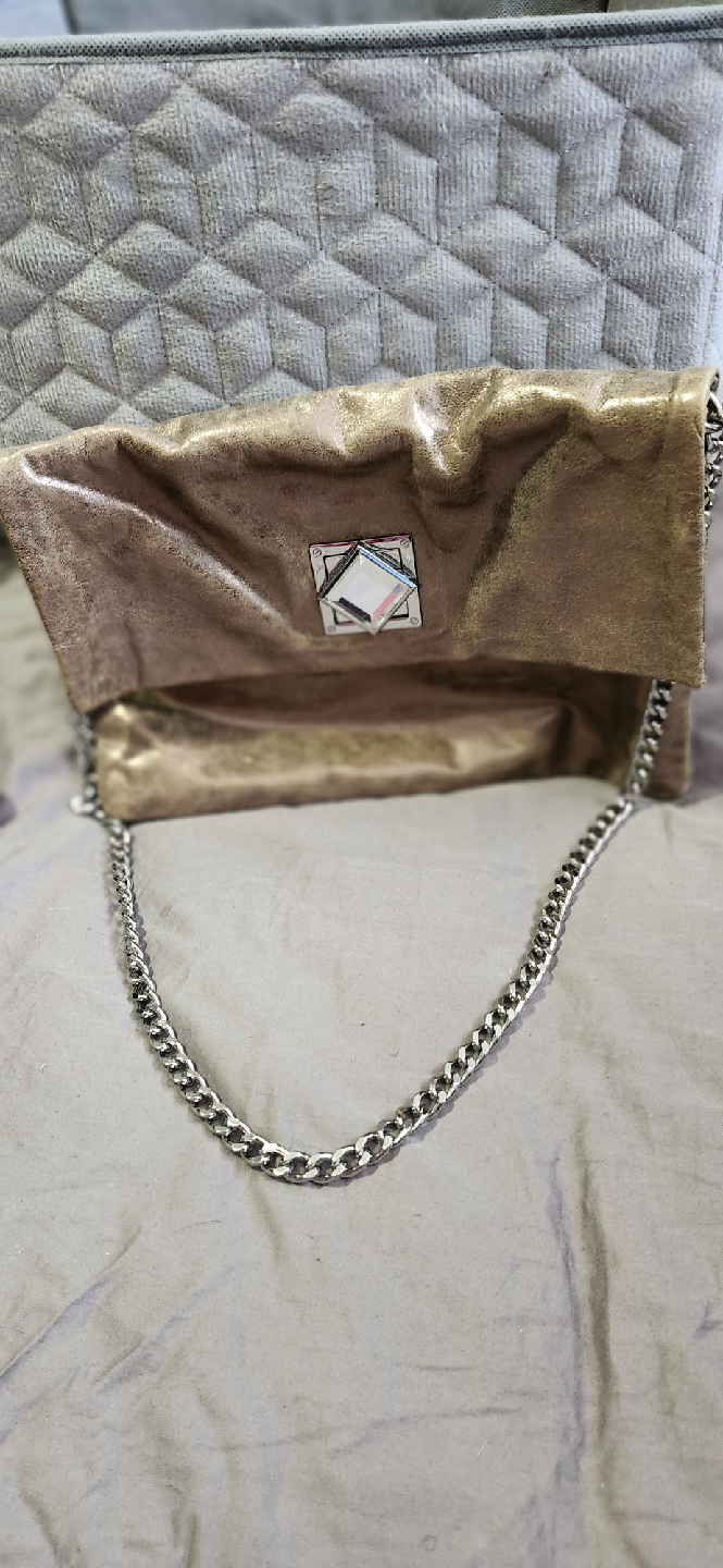 Metallic Gold Clutch with Chain Strap - photo 5