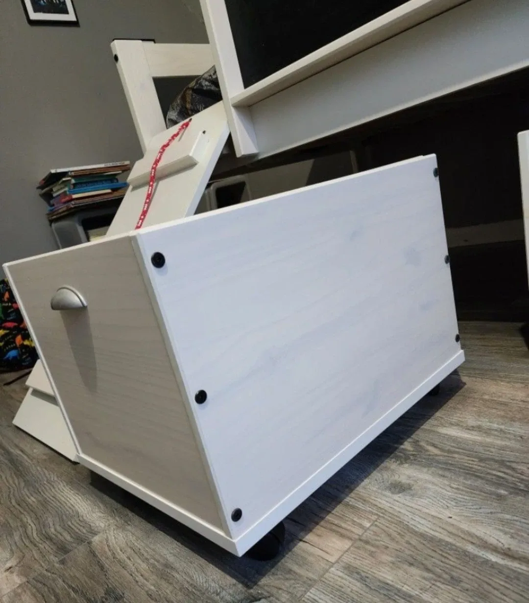 Kids White Loft Bed with Slide image indicator(9)