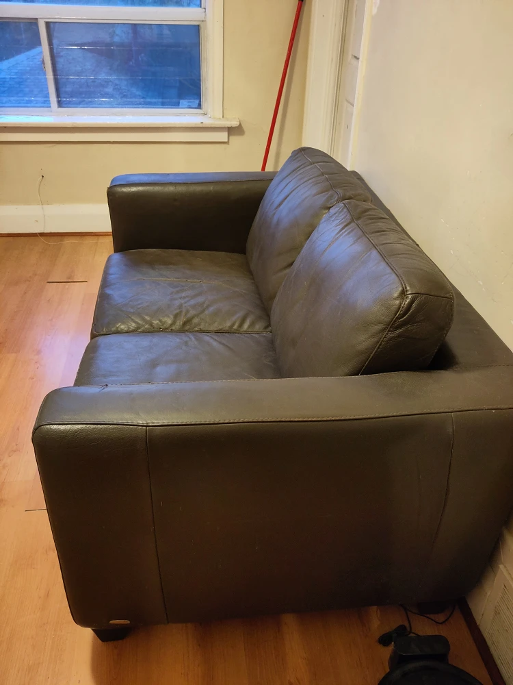 Brown Leather Sofa - two seating - photo 2