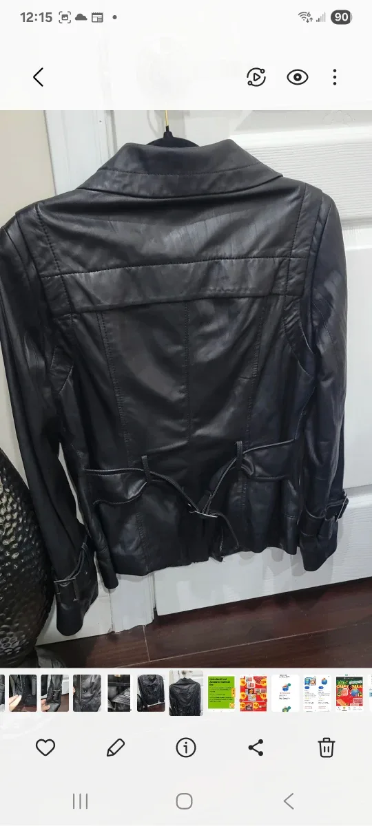 Danier Black Leather Jacket - Size small image indicator(7)