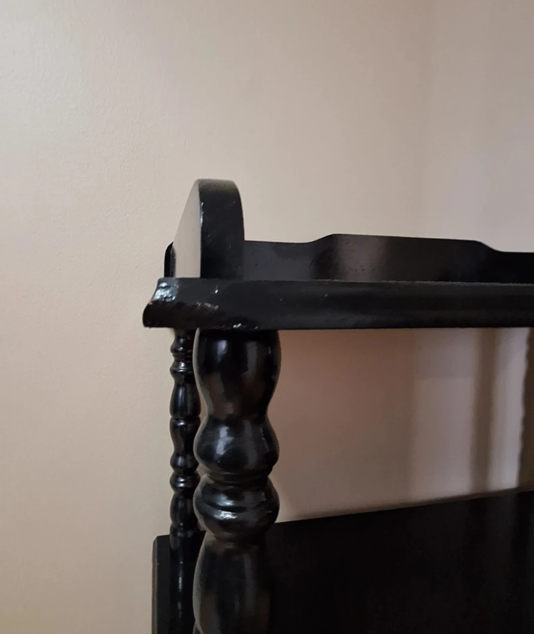 Black Wooden 3-Tier Shelf - photo 4
