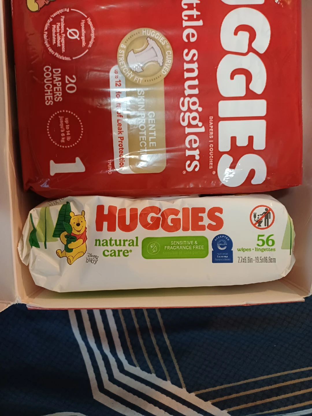 Huggies Little Snugglers Diapers (20) & Natural Care Wipes (56) - photo 2