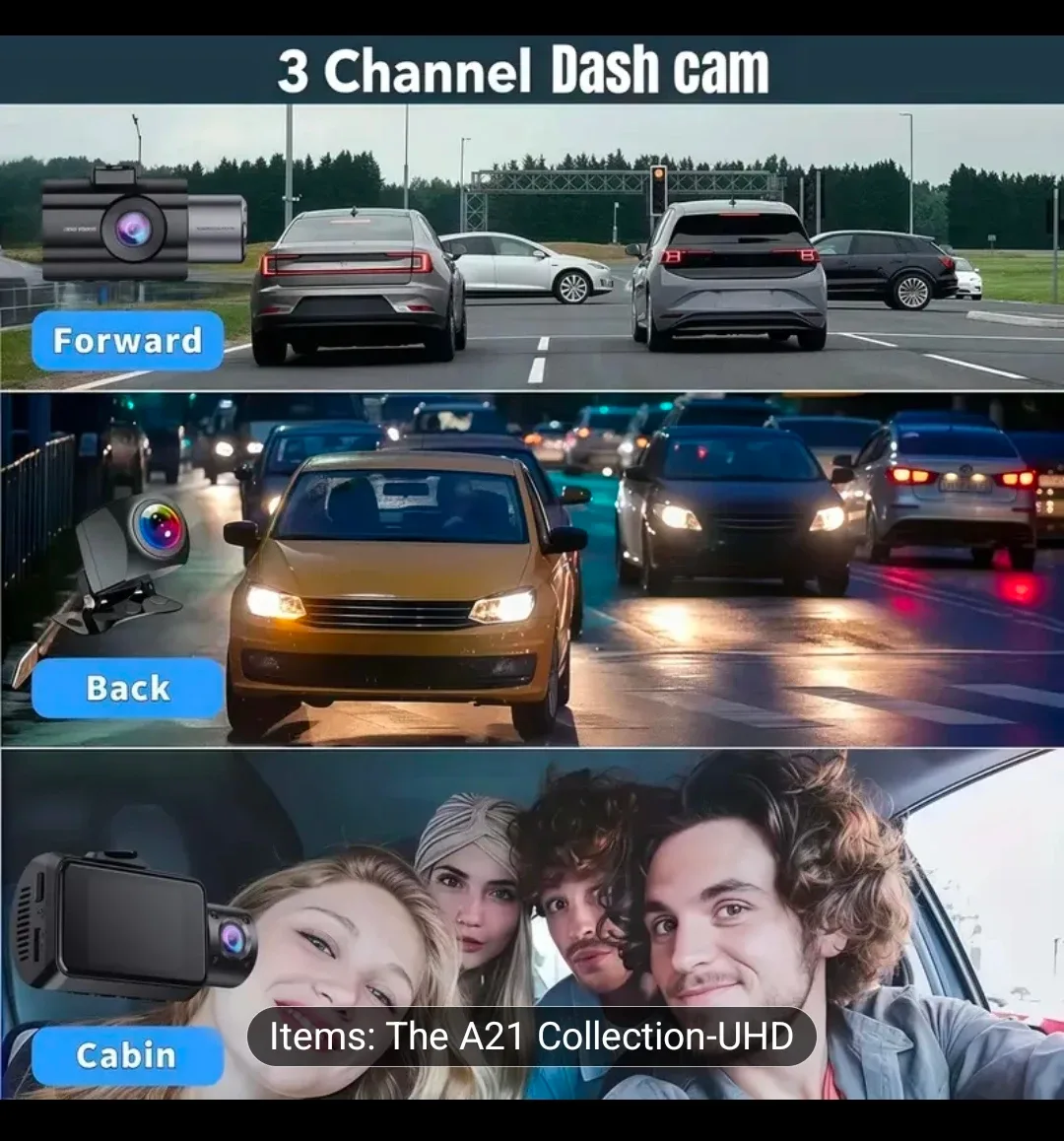 3 Channels Dash Camera 4K DVR Recorder 32Gb Card image indicator(9)