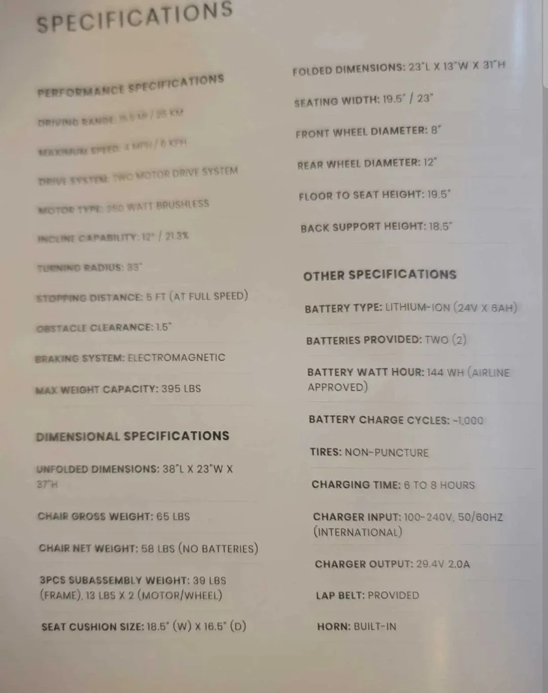 Foldable Electric Wheelchair