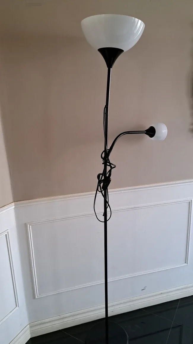 Floor Lamp with Reading Light - Black