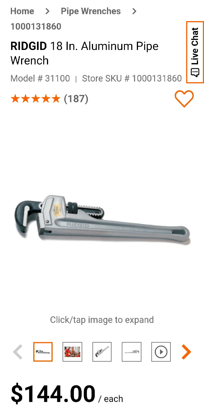 RIDGID 18" Aluminum Pipe Wrench - photo 2