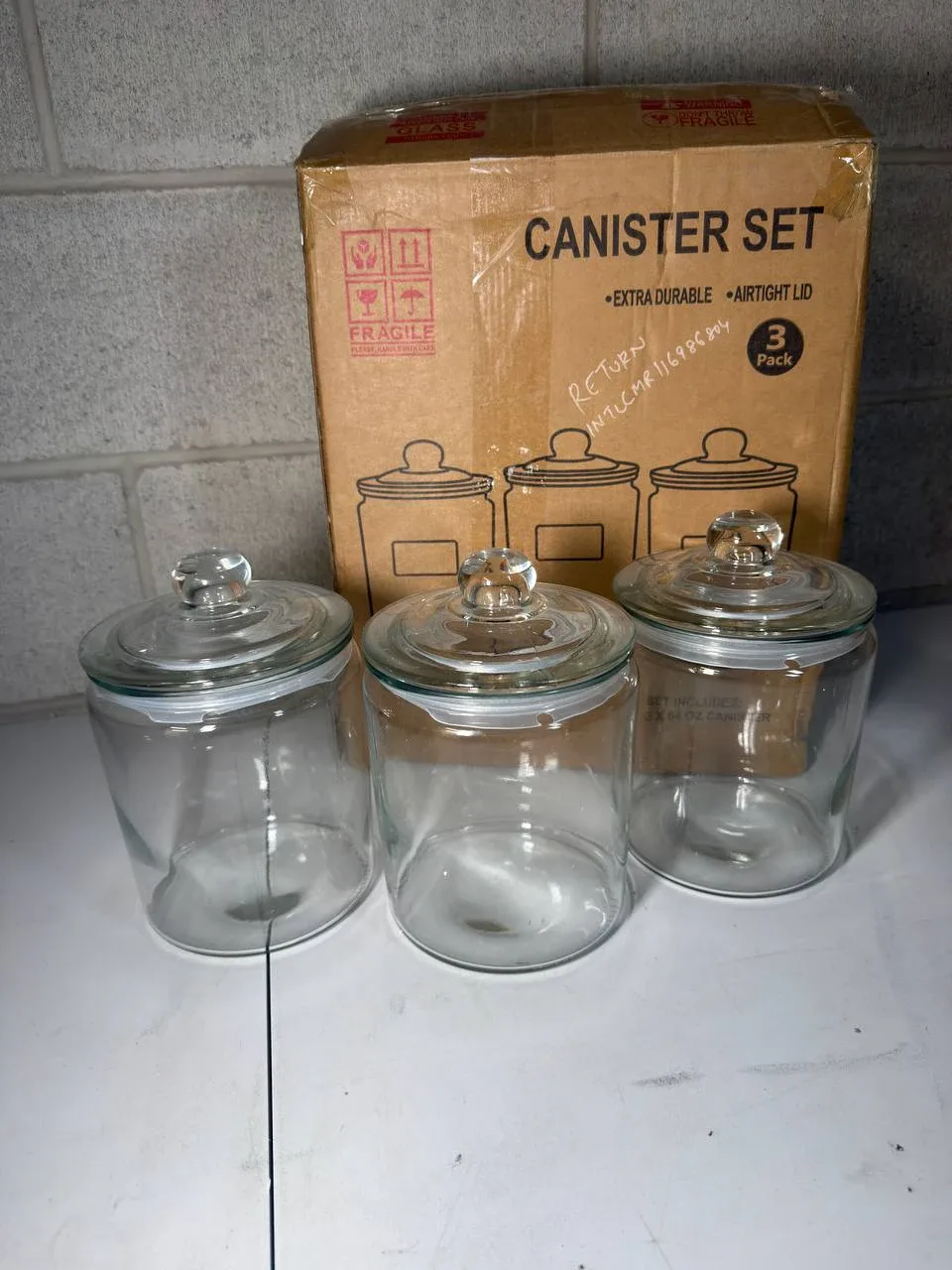Le'raze 3pc 1/2 Gallon Canister Sets for Kitchen Counter image indicator(2)