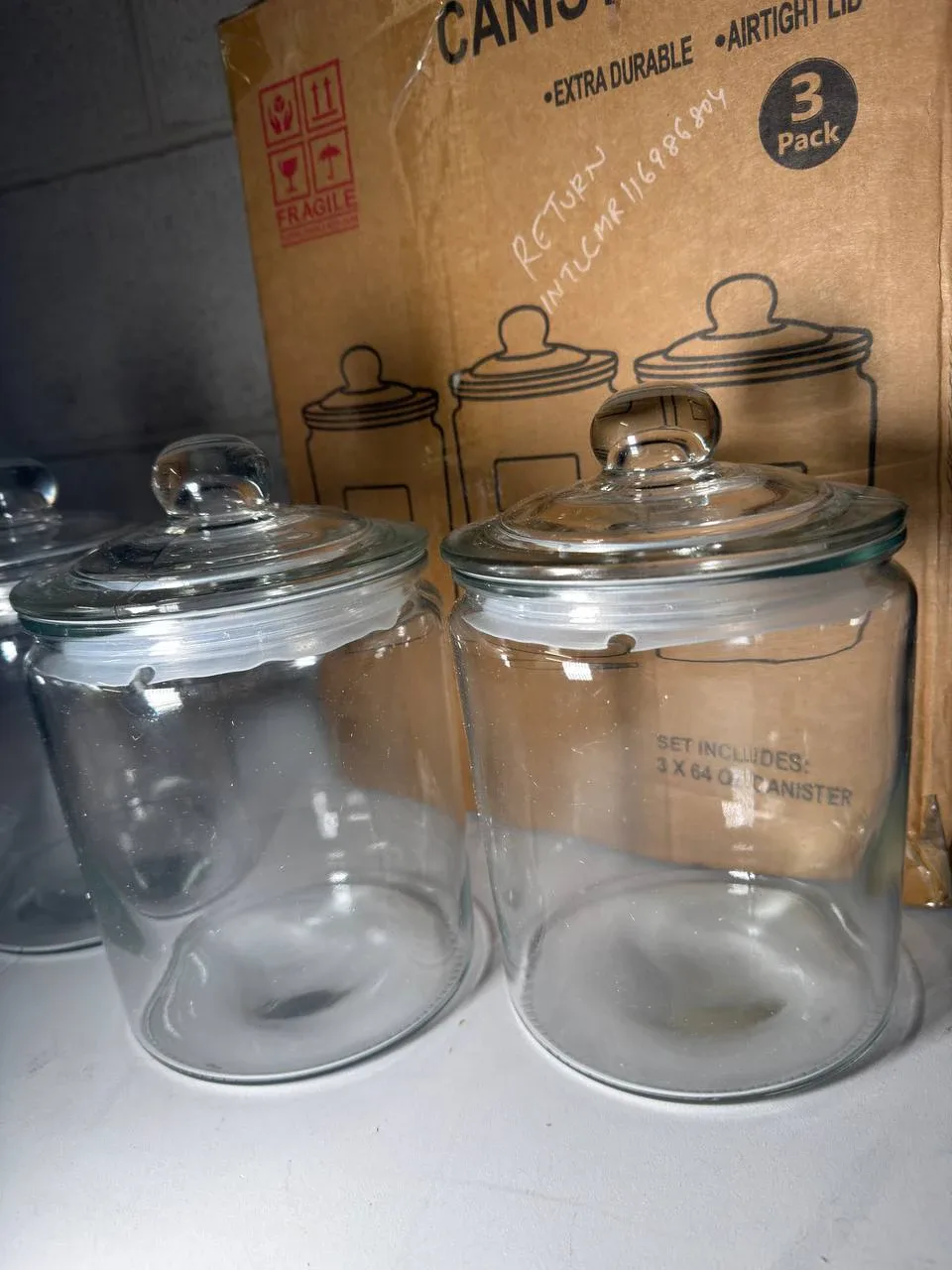 Le'raze 3pc 1/2 Gallon Canister Sets for Kitchen Counter image indicator(3)