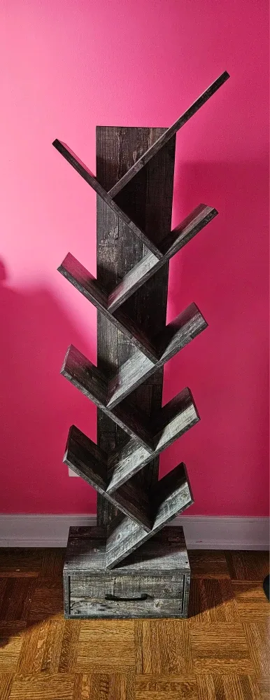 Rustic Wooden Tree Bookshelf