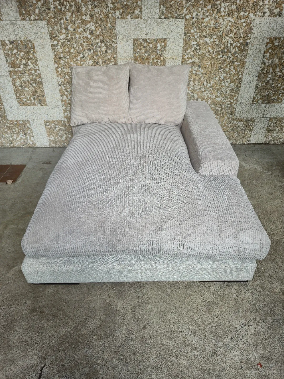 Moes Plunge Corduroy Chaise Lounge with Pillows