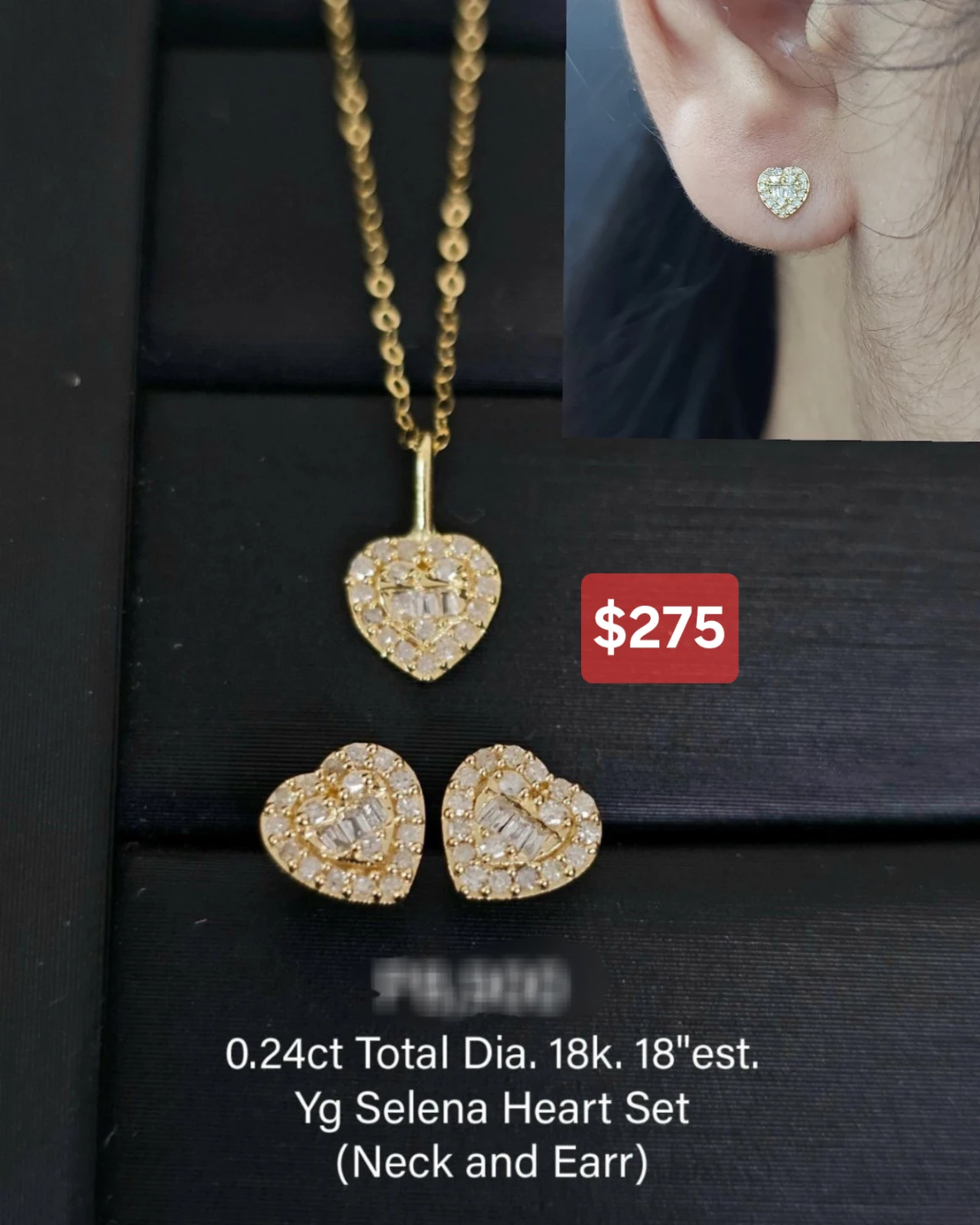 Natural Diamond Necklace & Earrings