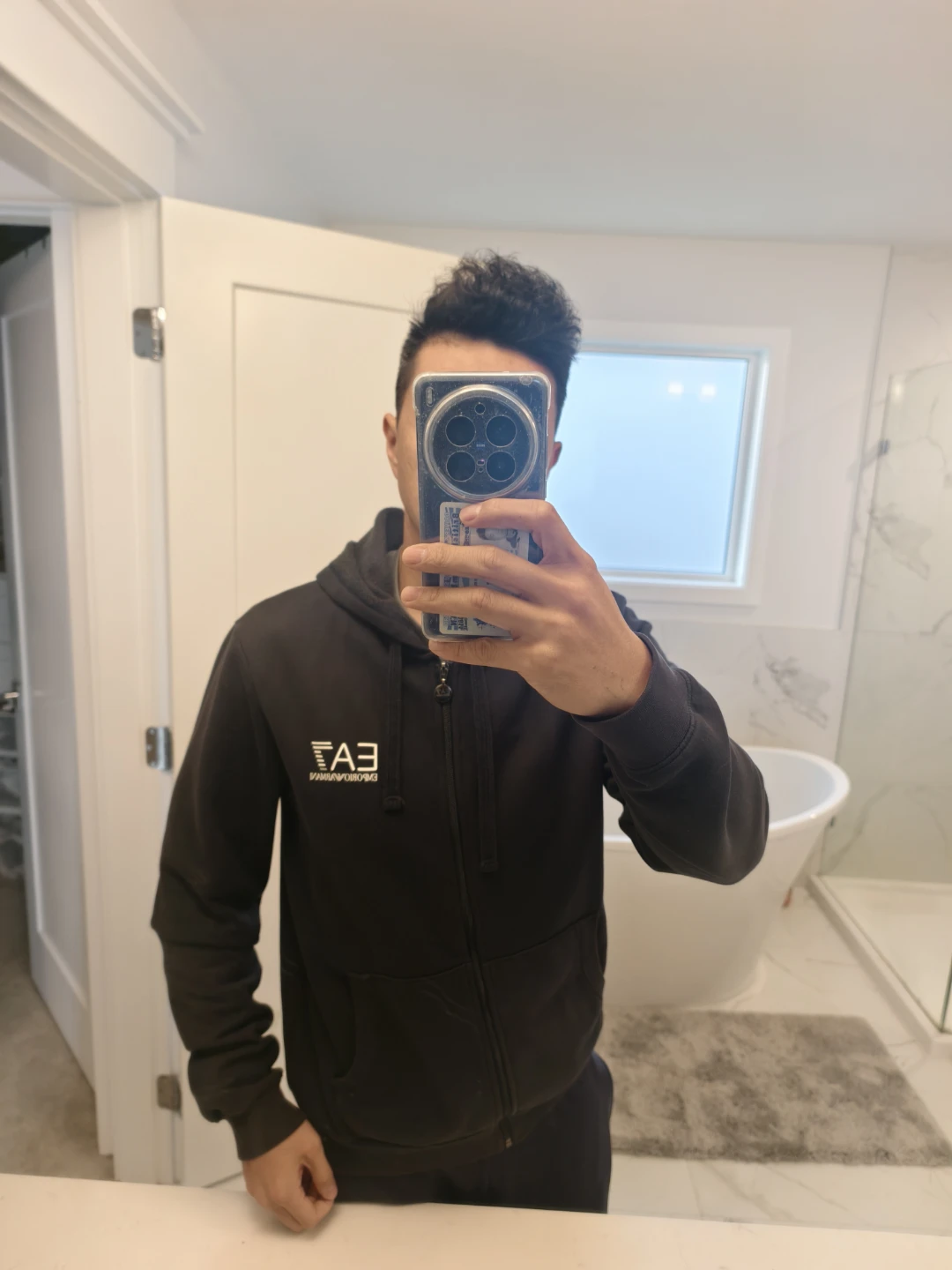 Emporio Armani EA7 Black Zip-Up Hoodie - photo 2