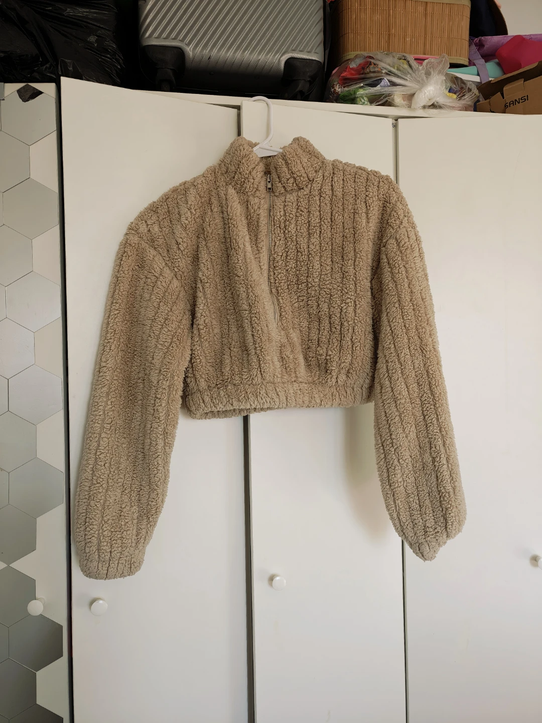 SHEIN Beige Fleece Pullover - Size S