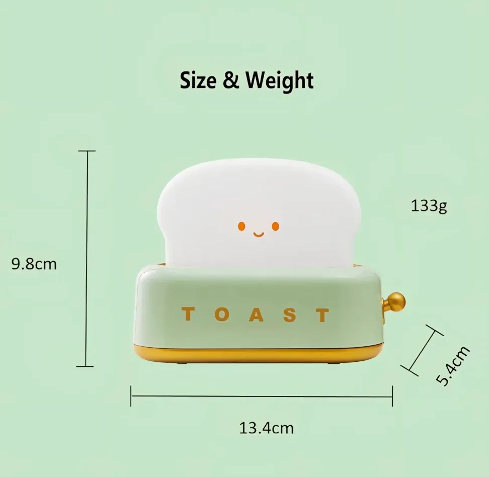 Toast Night Light - Cute Bedside Lamp image indicator(2)