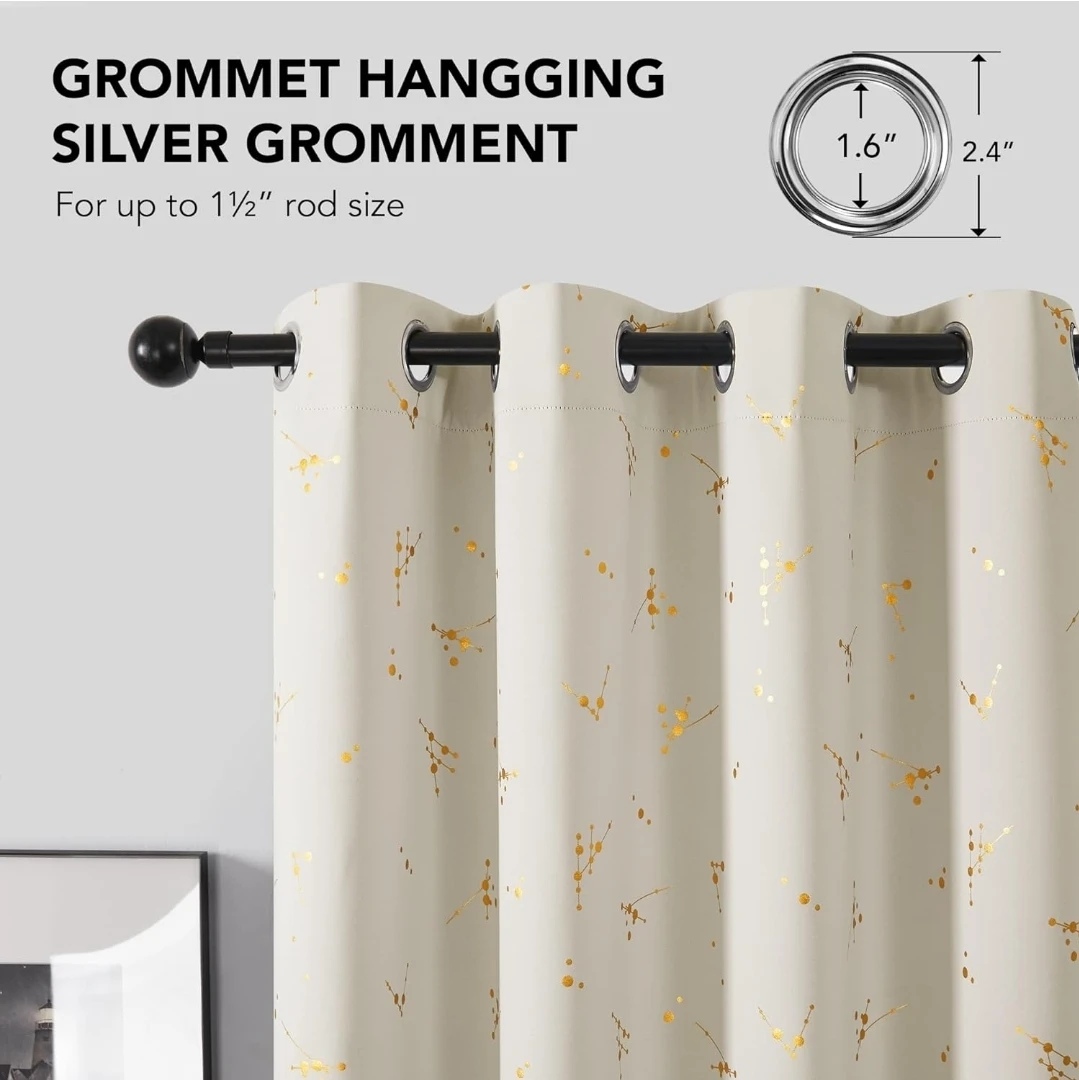 Beige Blackout Curtains - 2 Panels - photo 5
