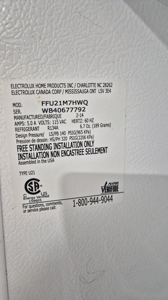 Electrolux Upright Freezer - photo 3