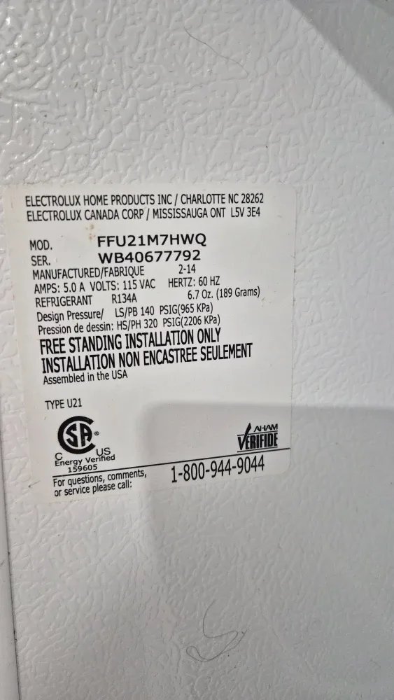 Electrolux Upright Freezer image indicator(3)