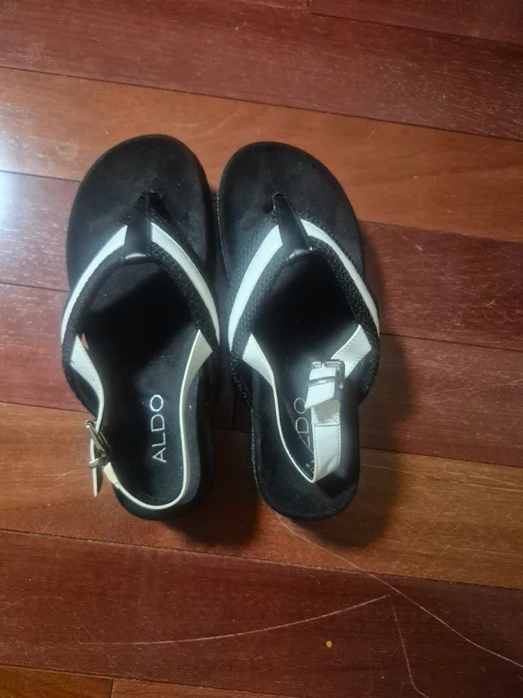 Aldo Black Thong Sandals
