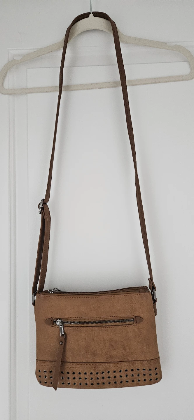 Vegan Leather Brown Crossbody Bag Purse by Mia & Luca - photo 4