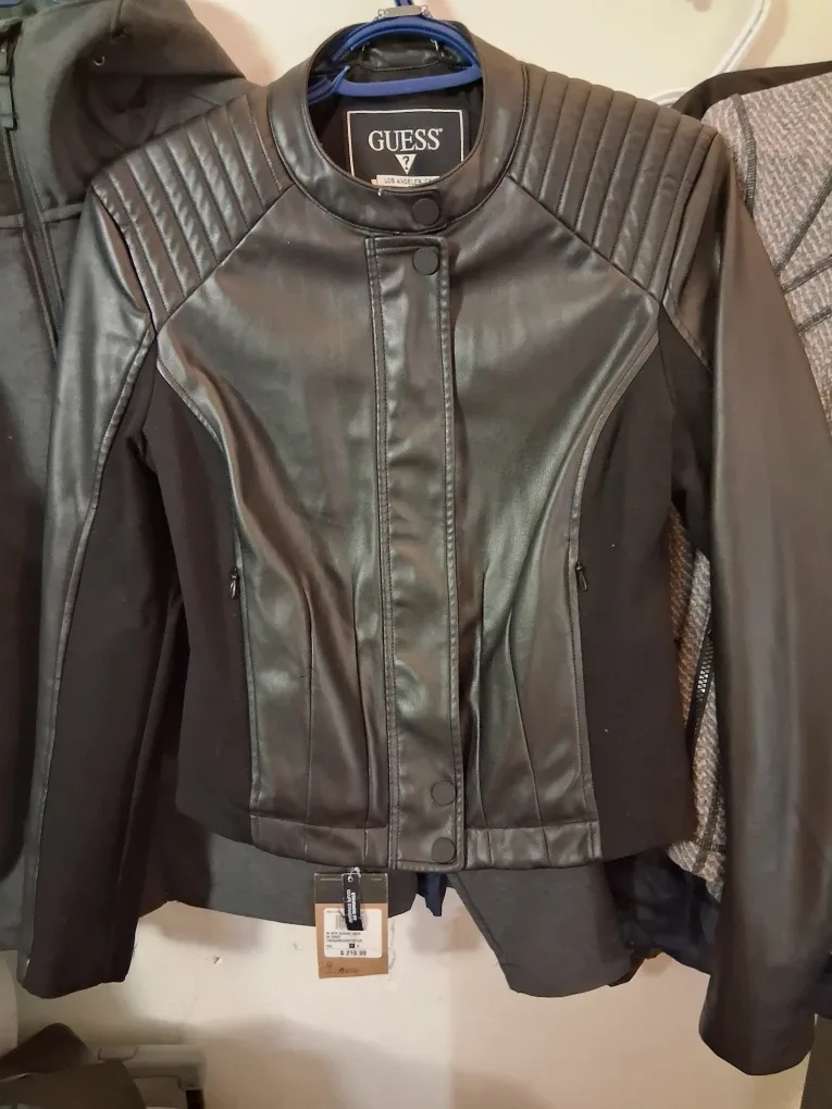 For freeGuess Black Faux Leather Jacket - Size S