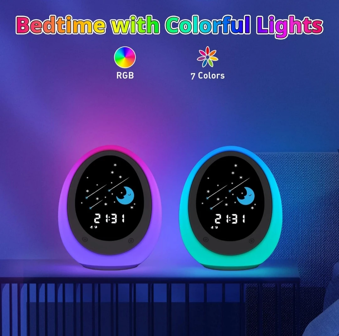 Kids Alarm Clock, Toddler Sleep Training Clock with Sun &.... - photo 5