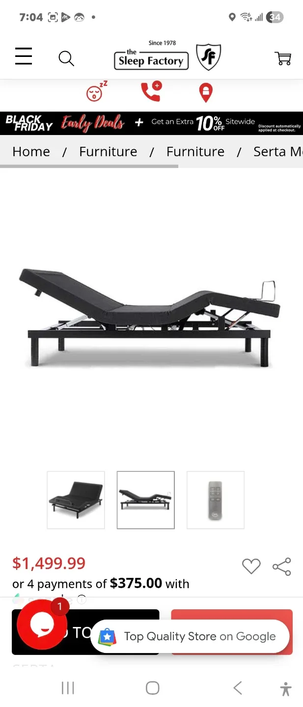 Twin XL Serta Adjustable Bed and Mattress image indicator(2)