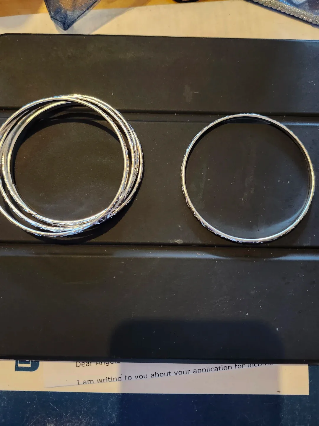 Silver Plated Bangle Bracelets - Set of Five image indicator(2)