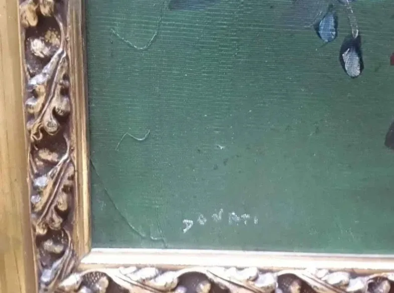 Still Life Floral Oil Painting signed by artist DONATI image indicator(4)