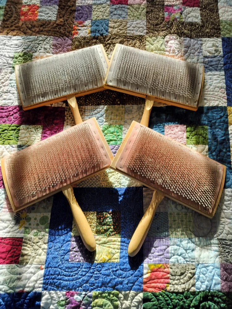 2 Sets of Wool Carders for Fibre Arts