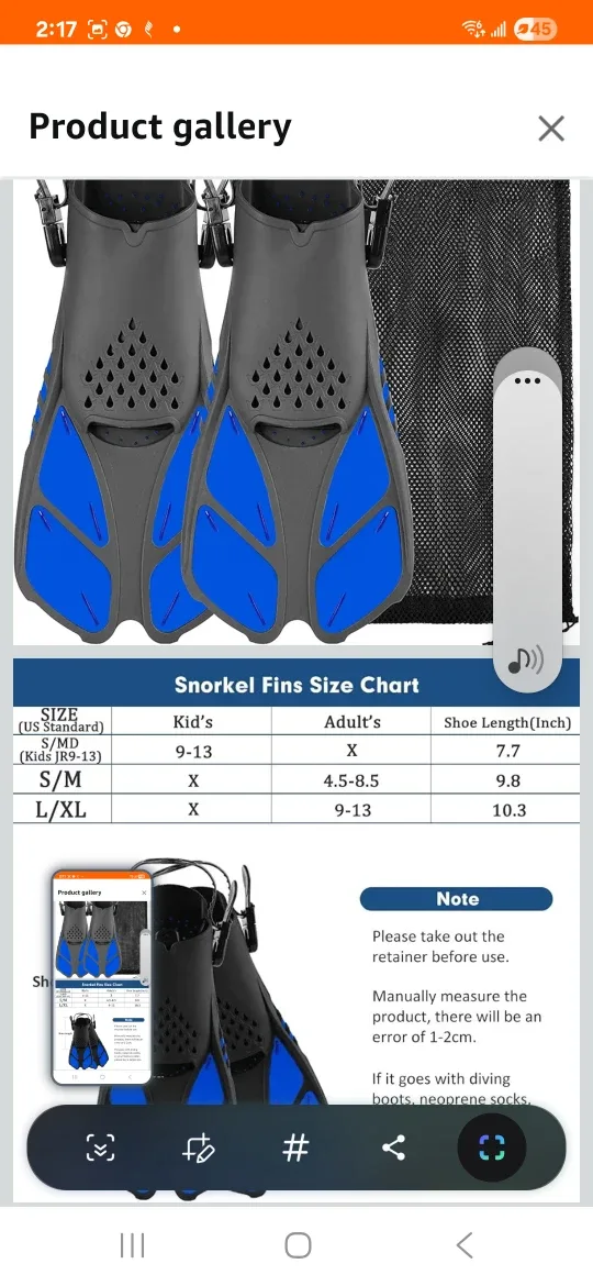 Snorkel Fins - Size S/M (Kids JR9-13) image indicator(3)