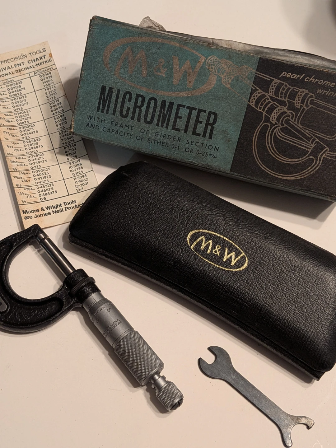 Vintage Moore & Wright Micrometer No. 965 w/ Box