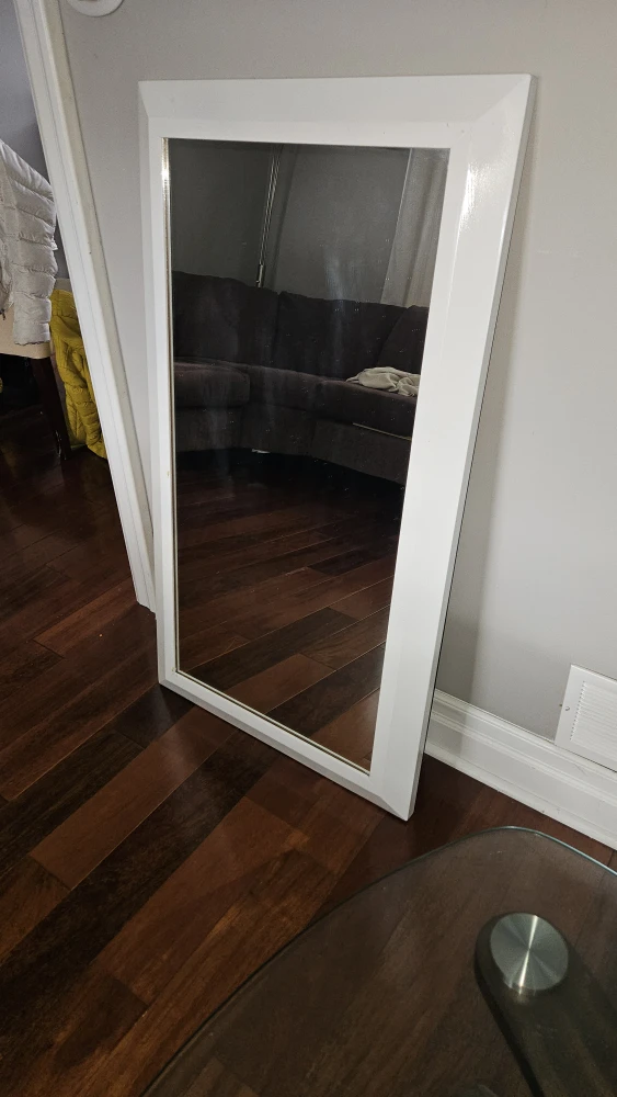 White Framed Mirror - photo 2