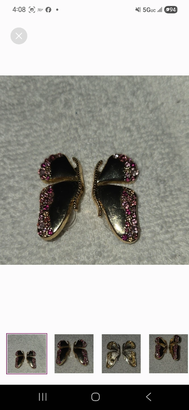 Butterfly silver and gold color  earrings