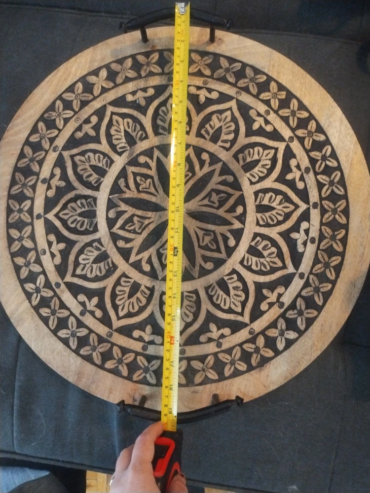 Round Decorative Wooden Tray - photo 3