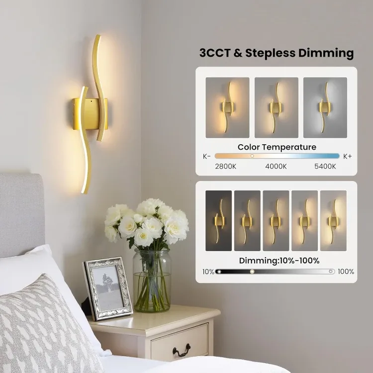 Gold Battery Operated Wall Sconces BNIB image indicator(3)