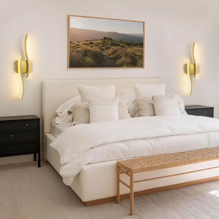 Gold Battery Operated Wall Sconces BNIB image indicator(5)