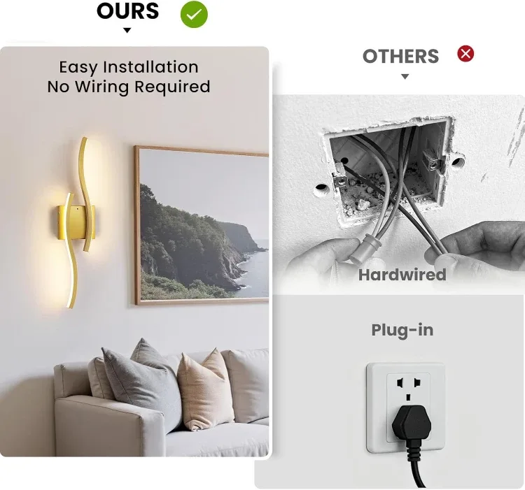 Gold Battery Operated Wall Sconces BNIB image indicator(6)